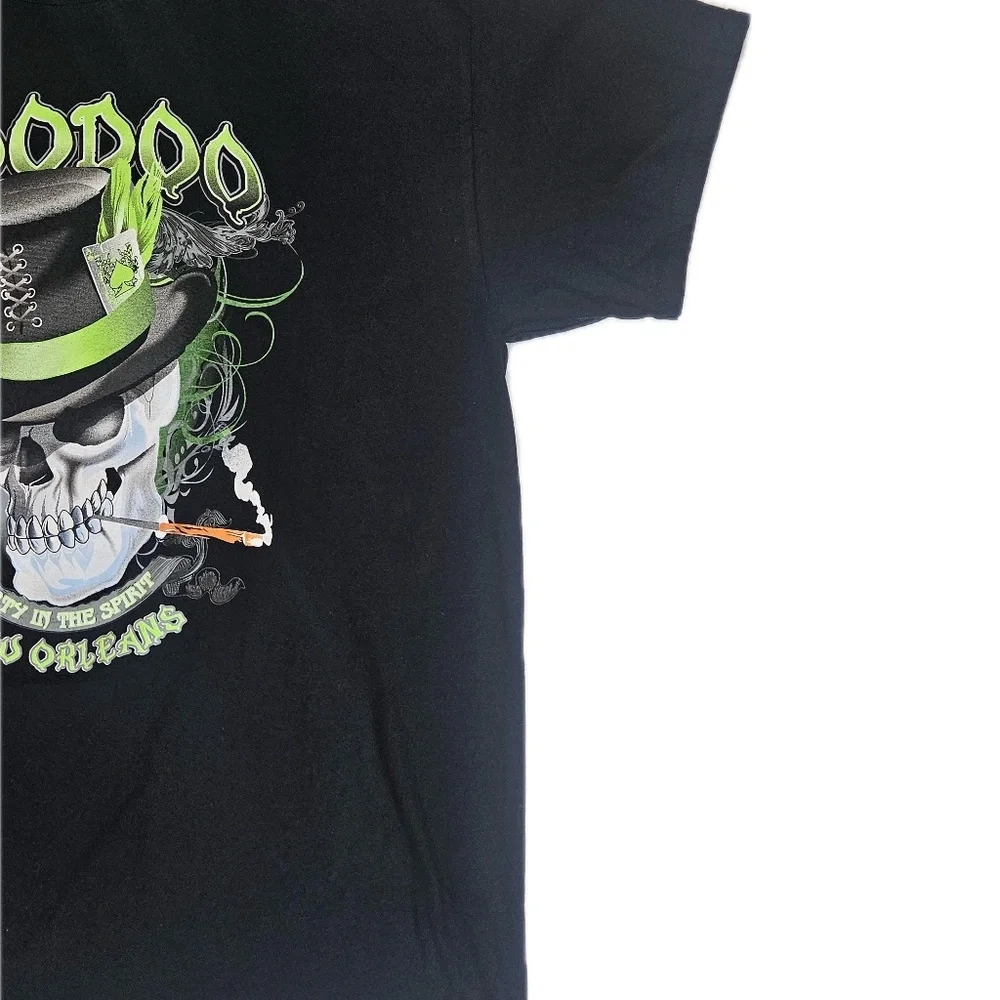 Voodoo New Orleans Shirt Mens XL Black Skull Top Hat Party Spirit Graphic Tee - Picture 5 of 5